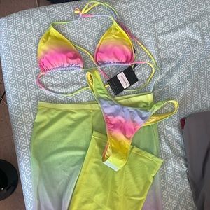 3 Piece Ombré Bikini Set